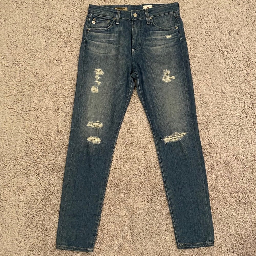 AG X Shopbop Farrah Destroyed Skinny Jeans Size 28